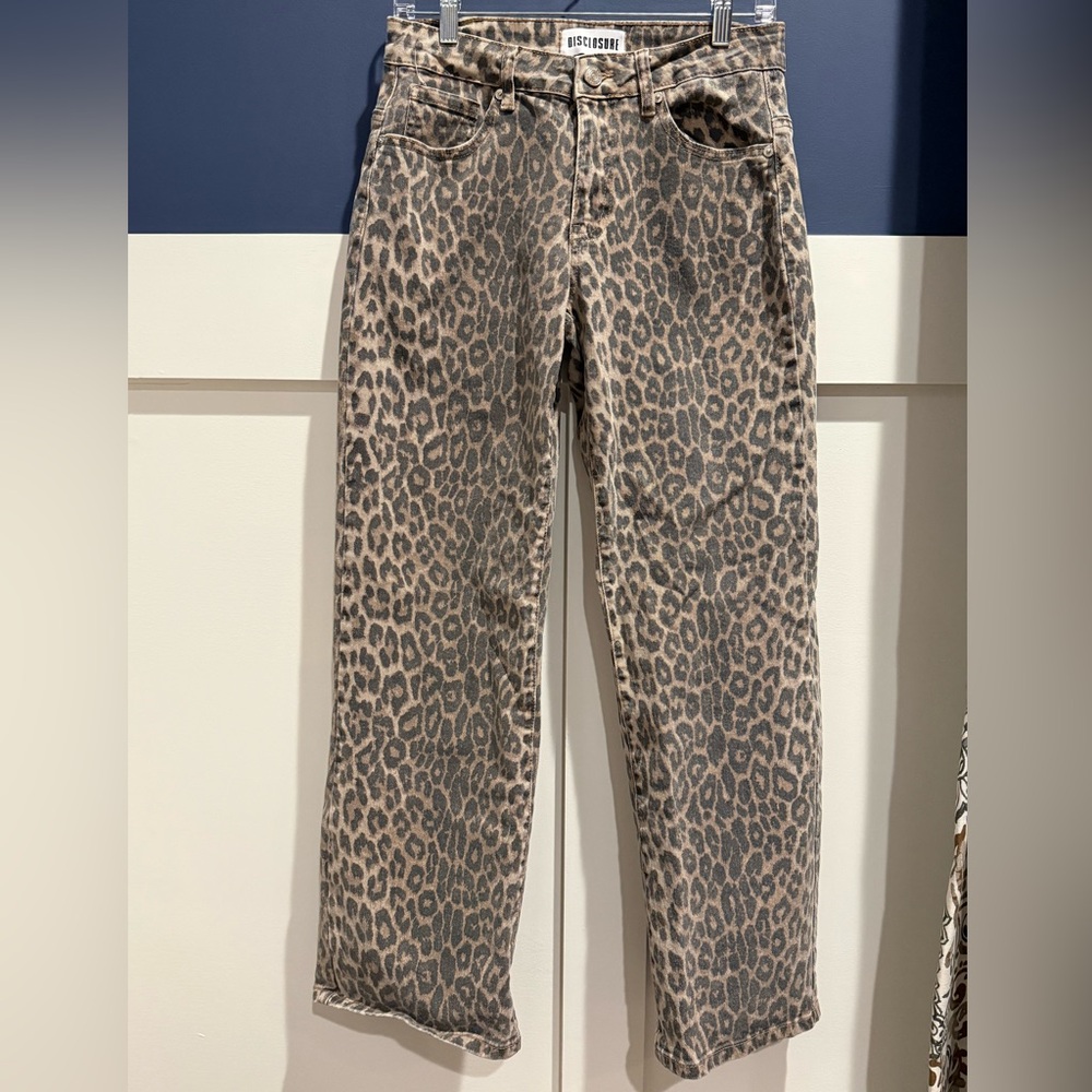 Disclosure Faded Leopard Print Jeans Size 5/27